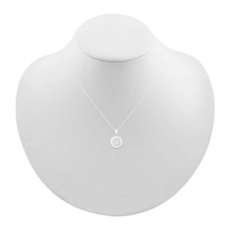 Womens 1/10 CT. T.W. Natural White Diamond Sterling Silver Round 18 Inch Pendant Necklace