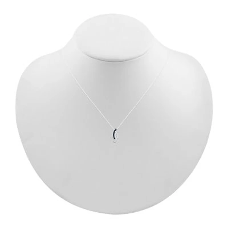 Womens Diamond Accent Natural Black Diamond Sterling Silver 18 Inch Pendant Necklace