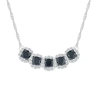 Womens 1/2 CT. T.W. Natural Black Diamond Sterling Silver 18 Inch Pendant Necklace
