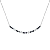 Womens 3/4 CT. T.W. Natural Black Diamond Sterling Silver Curved 18 Inch Pendant Necklace