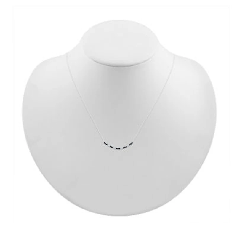 Womens 3/4 CT. T.W. Natural Black Diamond Sterling Silver Curved 18 Inch Pendant Necklace