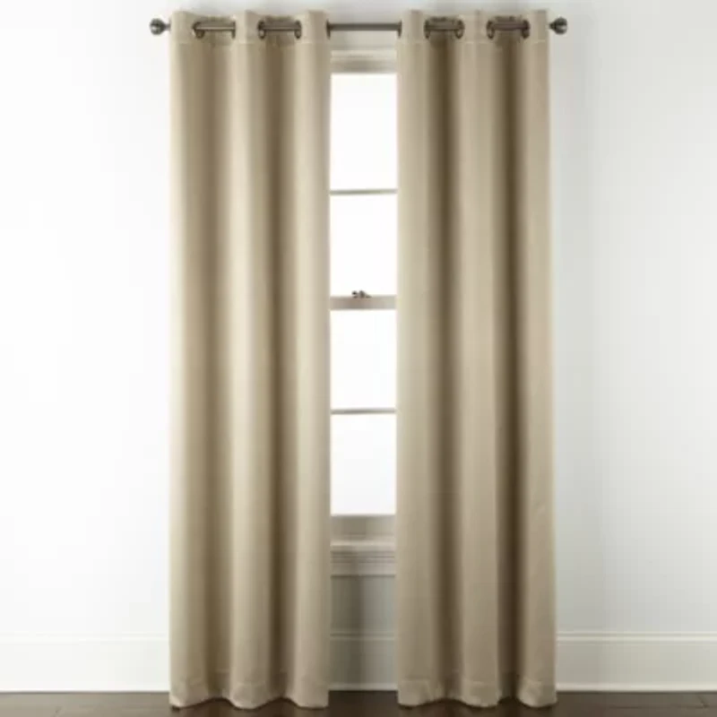 Regal Home Delaney Diamond Grommet Top Embossed Blackout Set of 2 Curtain Panel