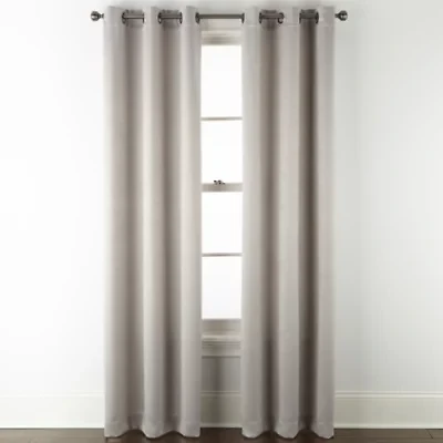 Regal Home Delaney Diamond Grommet Top Embossed Blackout Set of 2 Curtain Panel
