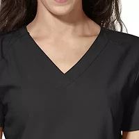 Wink® W123 Stylized Womens V Neck Short Sleeve Moisture Wicking Wrinkle Resistant Quick Dry Scrub Top