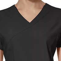 Wink® W123 Mock Wrap Womens Short Sleeve Moisture Wicking Wrinkle Resistant Quick Dry Scrub Top