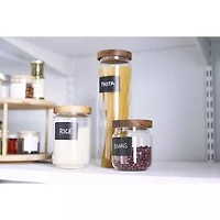 Home Expressions 700ml Acacia And Glass Canister