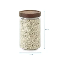 Home Expressions 700ml Acacia And Glass Canister