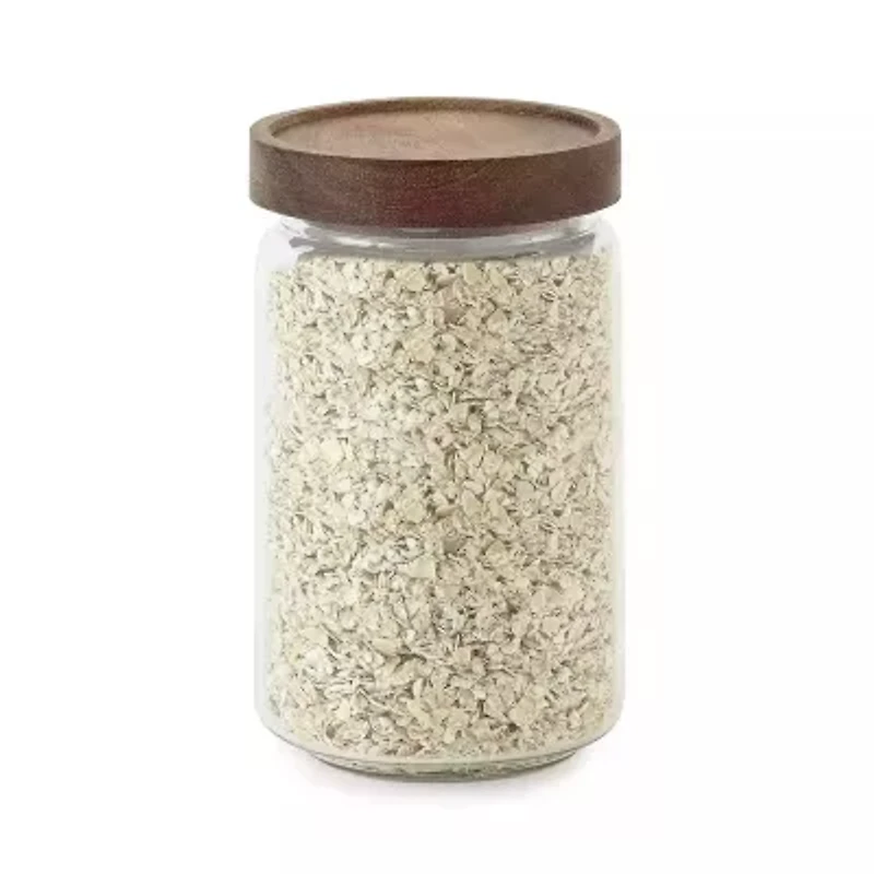 Home Expressions 700ml Acacia And Glass Canister