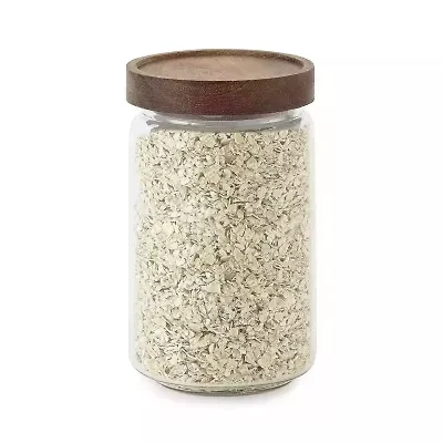 Home Expressions 700ml Acacia And Glass Canister