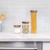Home Expressions 700ml Acacia And Glass Canister