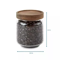 Home Expressions 450ml Acacia And Glass Canister