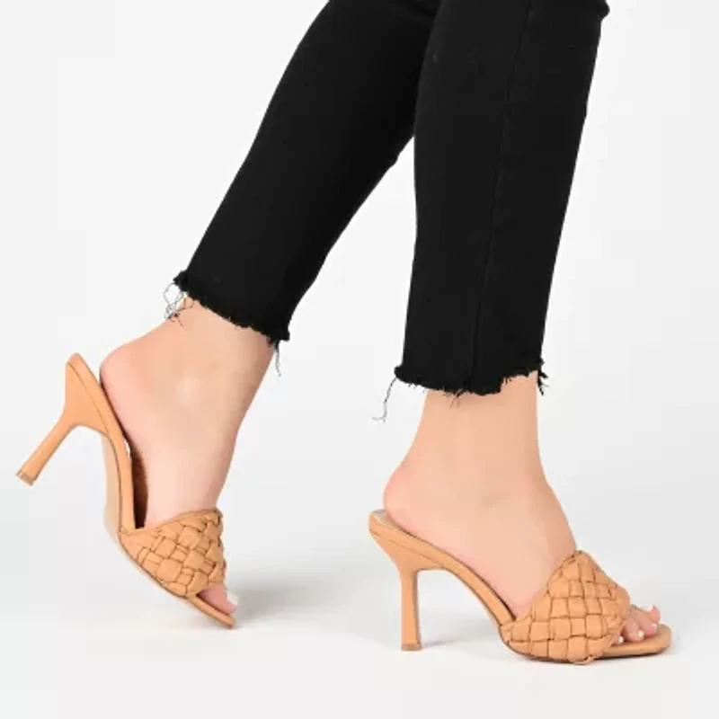 Journee Collection Raquelah Womens Round Open Toe Stiletto Heel Pumps