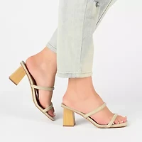 Journee Collection Henrietta Womens Round Open Toe Block Heel Pumps