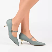 Journee Collection Manza Womens Pointed Closed Toe Spool Heel Pumps