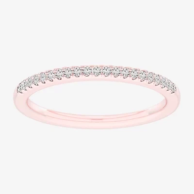 G-H / Si1-Si2) Womens 1/ CT. T.W. Lab Grown White Diamond 14K Rose Gold Wedding Band