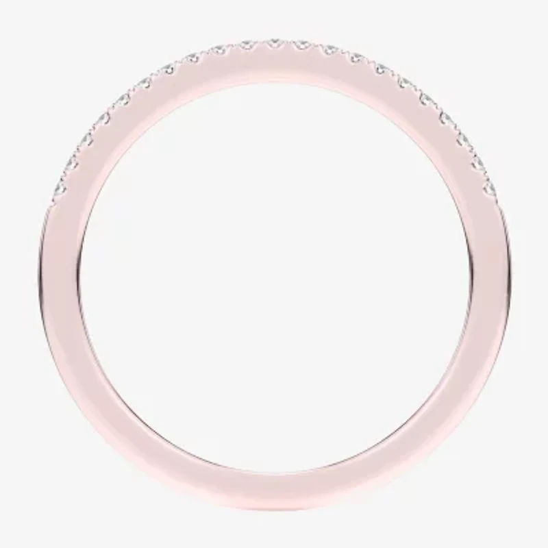 G-H / Si1-Si2) Womens 1/ CT. T.W. Lab Grown White Diamond 14K Rose Gold Wedding Band