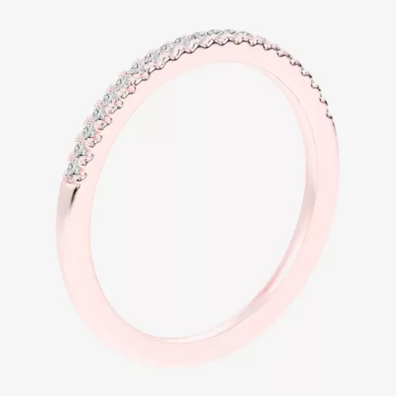 G-H / Si1-Si2) Womens 1/ CT. T.W. Lab Grown White Diamond 14K Rose Gold Wedding Band