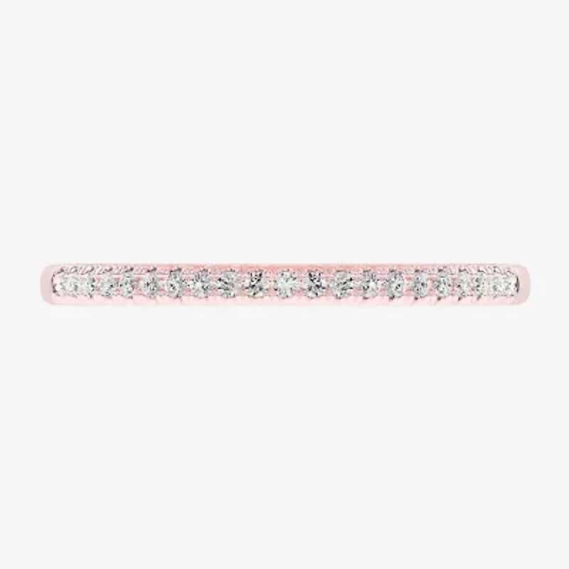 G-H / Si1-Si2) Womens 1/ CT. T.W. Lab Grown White Diamond 14K Rose Gold Wedding Band