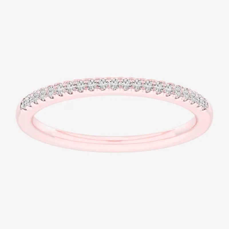 G-H / Si1-Si2) Womens 1/ CT. T.W. Lab Grown White Diamond 14K Rose Gold Wedding Band