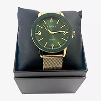 Geneva Mens Gold Tone Bracelet Watch Mac8157jc