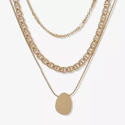 a.n.a Gold Tone Womens 16 Inch Strand Necklace