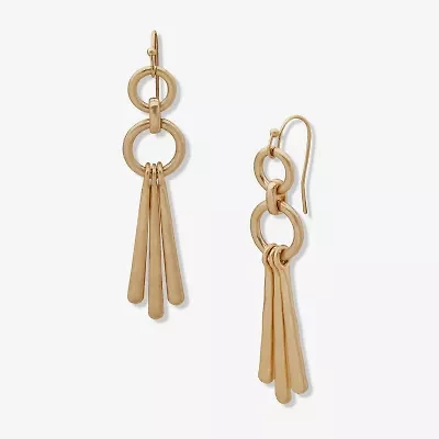a.n.a Gold Tone Womens Round Drop Earrings