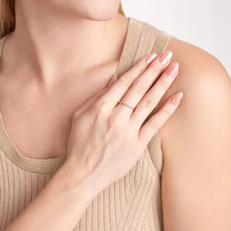 Sparkle Allure Womens White Diamond Accent Delicate Band