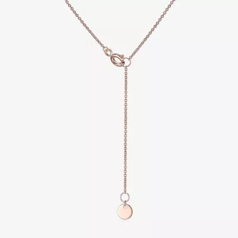 Womens Lab Grown Pink Sapphire & 1/7 CT. T.W. Lab Grown White Diamond 18K Rose Gold Over Silver Heart Pendant Necklace