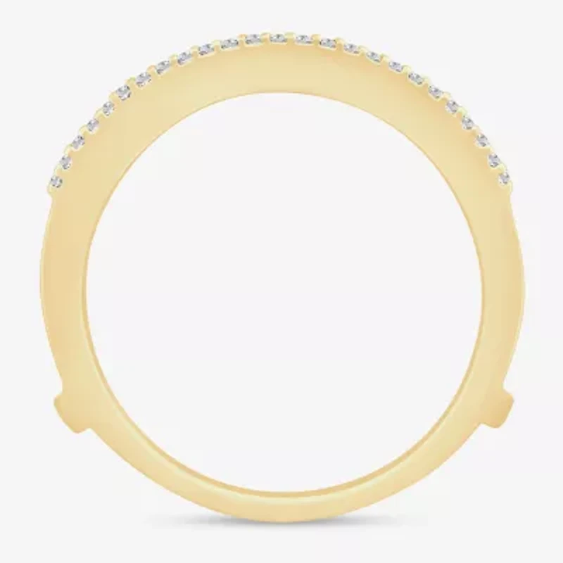 Womens 1/2 CT. T.W. Natural White Diamond 10K Gold Ring Guard