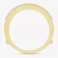 Womens 1/2 CT. T.W. Natural White Diamond 10K Gold Ring Guard