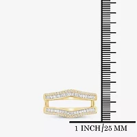 Womens 1/2 CT. T.W. Natural White Diamond 10K Gold Ring Guard