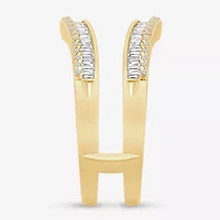 Womens 1/2 CT. T.W. Natural White Diamond 10K Gold Ring Guard