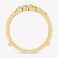 Womens 1/4 CT. T.W. Natural White Diamond 14K Gold Ring Guard