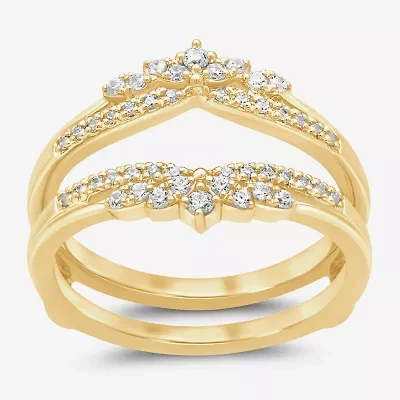 Womens 1/4 CT. T.W. Natural White Diamond 14K Gold Ring Guard