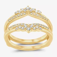 Womens 1/4 CT. T.W. Natural White Diamond 14K Gold Ring Guard