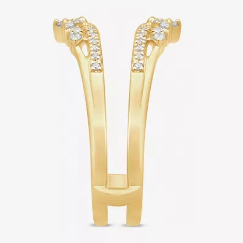 Womens 1/4 CT. T.W. Natural White Diamond 14K Gold Ring Guard