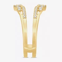 Womens 1/4 CT. T.W. Natural White Diamond 14K Gold Ring Guard
