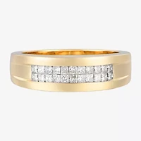 (F / Vs2) Mens 8MM 1/2 CT. T.W. Lab Grown White Diamond 14K Gold Wedding Band