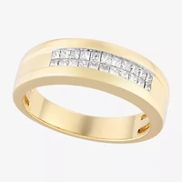 (F / Vs2) Mens 8MM 1/2 CT. T.W. Lab Grown White Diamond 14K Gold Wedding Band