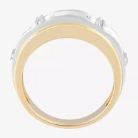 (F / Vs2) Mens 9M 1 CT. T.W. Lab Grown White Diamond 14K Two Tone Gold Wedding Band