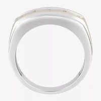 (F / Vs2) Mens 9.5MM 1 CT. T.W. Lab Grown White Diamond 14K Two Tone Gold 5-Stone Wedding Band