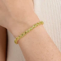 Womens Genuine Green Peridot 18K Gold Over Silver Tennis Bracelet