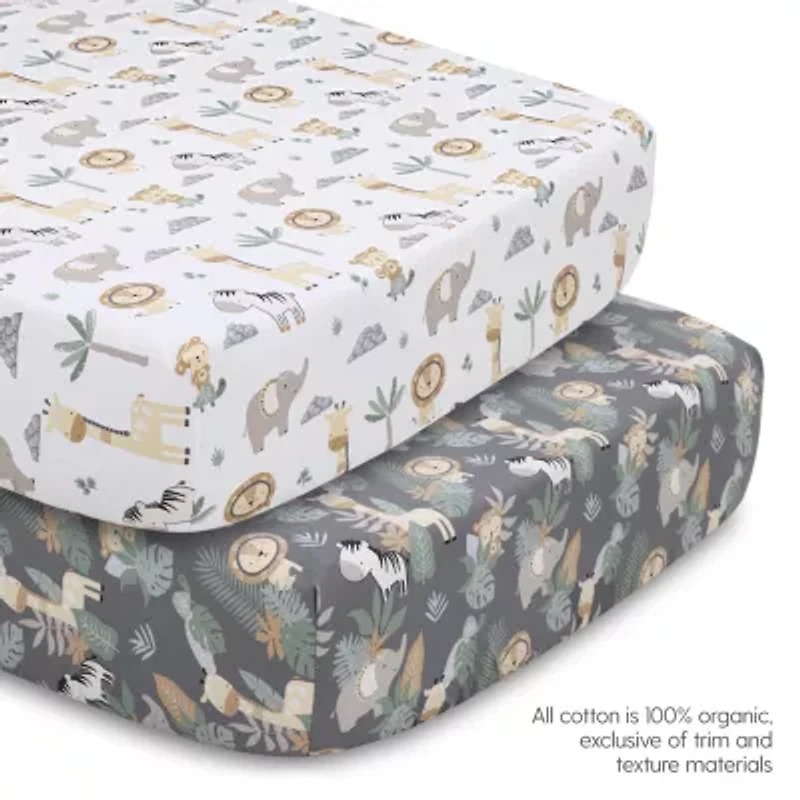 The Peanutshell Organic Sarari  Serenity 4-pc. Crib Bedding Set