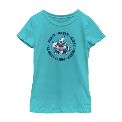 Big Kid Girls Round Neck Short Sleeve Regular Fit Fortnite Graphic T-Shirt