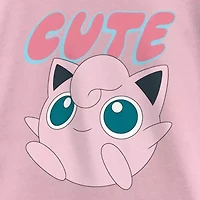 Little & Big Kid Girls Round Neck Short Sleeve Regular Fit Pokeman Graphic T-Shirt