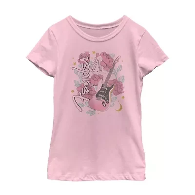 Little & Big Kid Girls Round Neck Short Sleeve Regular Fit Graphic T-Shirt