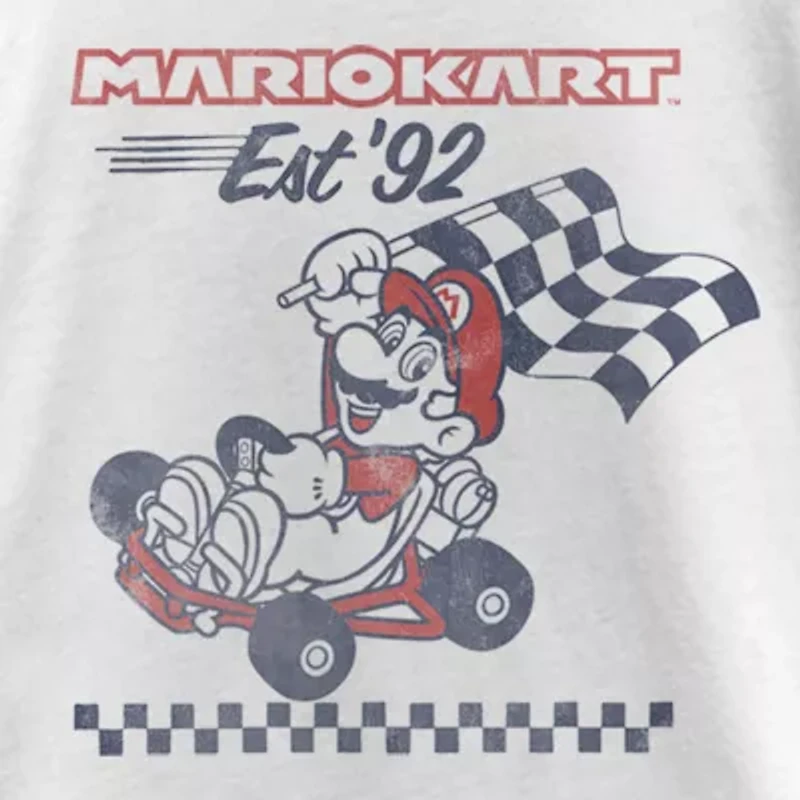 Mario Little & Big Kid Girls Round Neck Short Sleeve Regular Fit Graphic T-Shirt