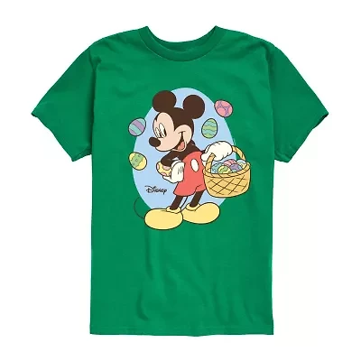 Disney Collection Little & Big Kid Boys Crew Neck Short Sleeve Regular Fit Mickey Mouse Graphic T-Shirt