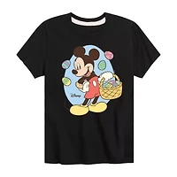 Disney Collection Little & Big Kid Boys Crew Neck Short Sleeve Regular Fit Mickey Mouse Graphic T-Shirt