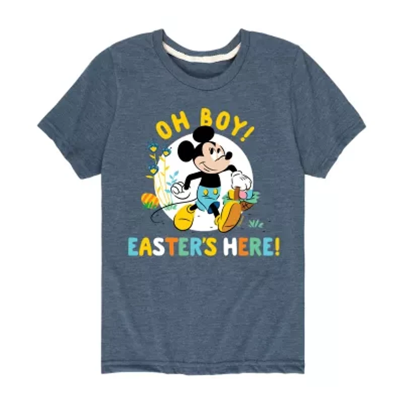 Disney Collection Little & Big Kid Boys Crew Neck Short Sleeve Regular Fit Mickey and Friends Graphic T-Shirt